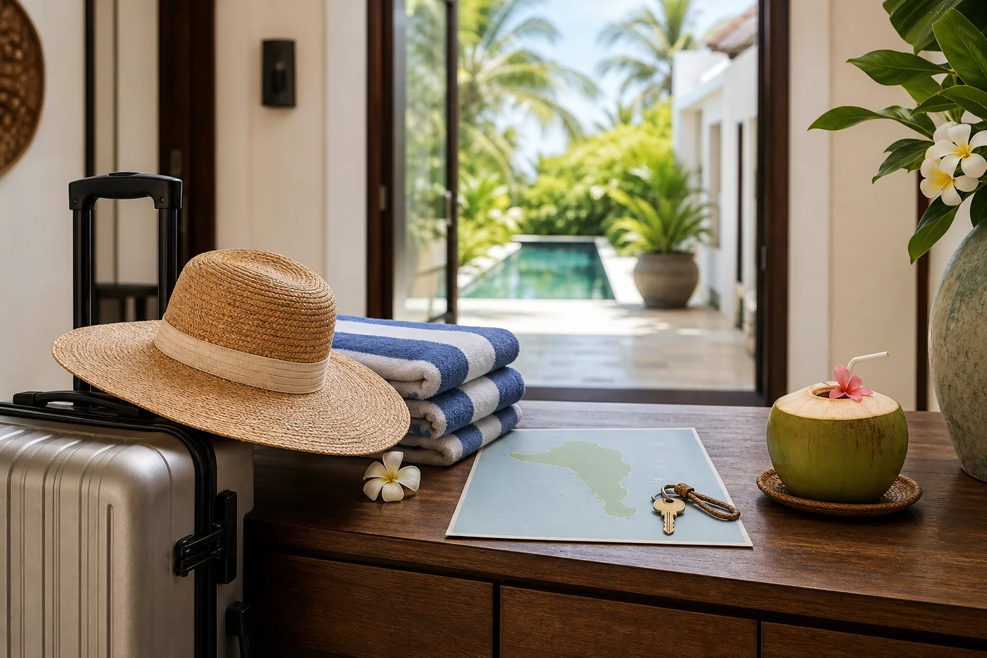 Arrival details prepared at a Phu Quoc villa